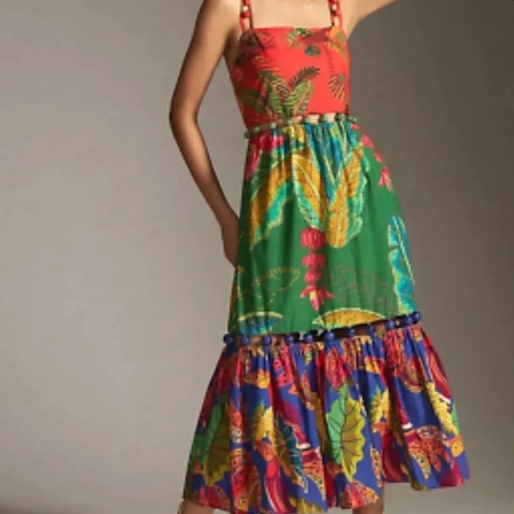 FARM Rio NWOT Tropical Beaded Maxi Dress - Small